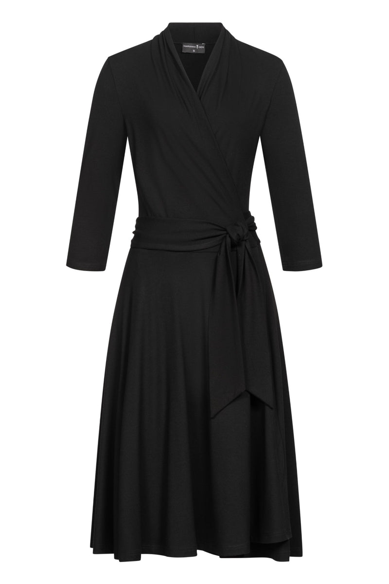 Jersey Wrap Dress Black – Marianna Déri